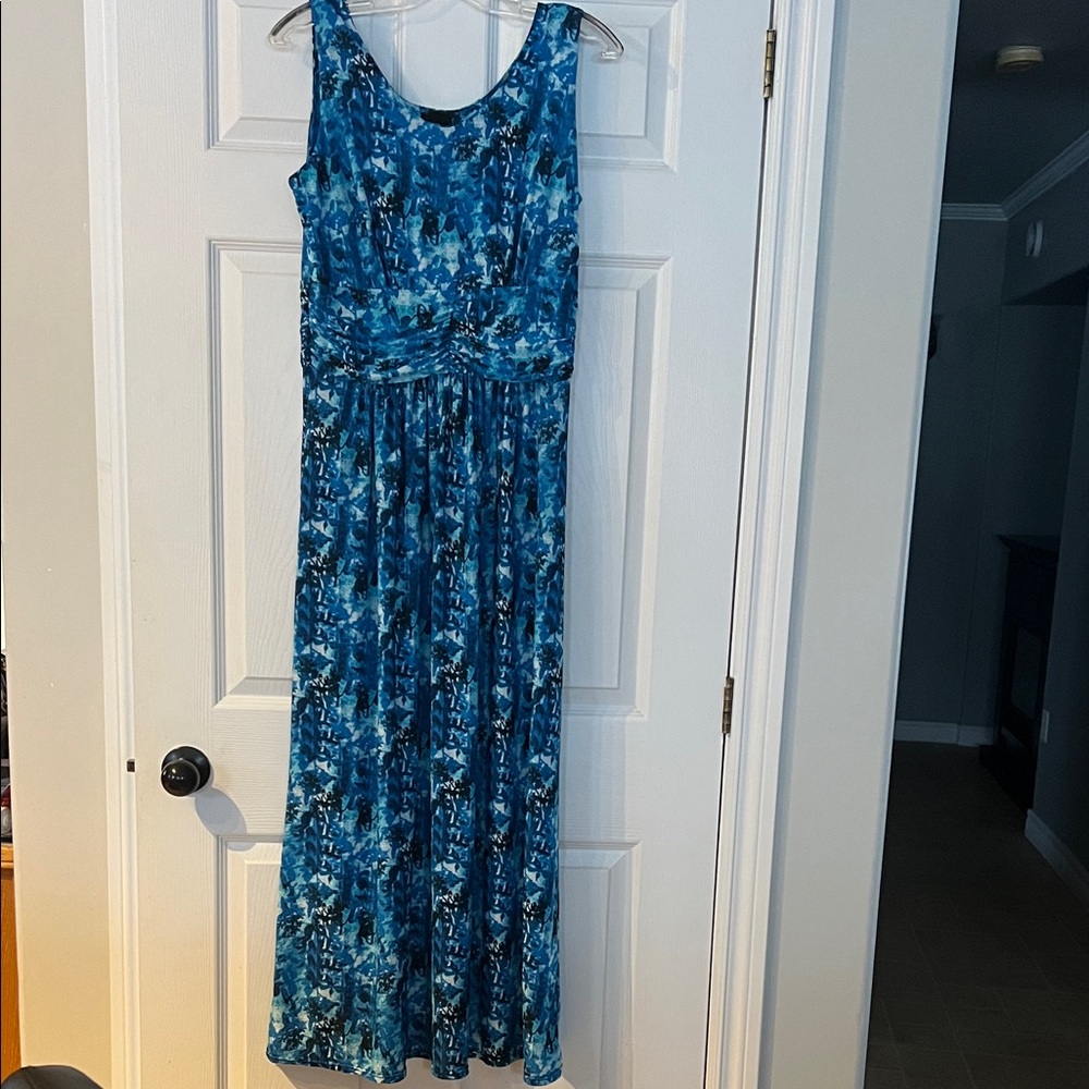 DKR Blue Patterned Maxi Dress